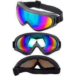 LJDJ Ski Goggles, Pack of 4 - Snowboard Adjustable UV 400 Protective Motorcycle Goggles Outdoor Sports Tactical Glasses Dust-Proof Combat Military Sunglasses for Kids, Boys, Girls, Youth, Men, Women