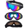 LJDJ Ski Goggles, Pack of 4 - Snowboard Adjustable UV 400 Protective Motorcycle Goggles Outdoor Sports Tactical Glasses Dust-Proof Combat Military Sunglasses for Kids, Boys, Girls, Youth, Men, Women