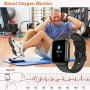 YAMAY Smart Watch 2020 Ver. Watches for Men Women Fitness Tracker Blood Pressure Monitor Blood Oxygen Meter Heart Rate Monitor IP68 Waterproof, Smartwatch Compatible with iPhone Samsung Android Phones