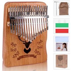 [2020 Updated] Kalimba Thumb Piano 17 Keys, Sethruki Portable Mbira Finger Piano Gifts for Kids and Adults Beginners