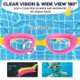 Swim Goggles, 2 Pack Anti-Fog Leak Proof Kids Swimming Goggles for Kid Toddler