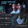 Gaming Headset with Mic for Xbox One PS4 PC Switch Tablet Smartphone, Headphones Stereo Over Ear Bass 3.5mm Microphone Noise Canceling 7 LED Light Soft Memory Earmuffs(Free Adapter) (Renewed)