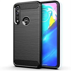 Moto G Power case,Motorola G Power case,with HD Screen Protector,MAIKEZI Soft TPU Slim Fashion Non-Slip Protective Phone Case Cover for Motorola Moto G Power 2020(Black Brushed TPU)