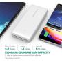 Portable Charger 32000mAh RAVPower Power Bank 3-Port Battery Pack Total 6A External Battery Phone Charger Compatible with iPhone 11 Pro Max SE XS iPad Pro Samsung Galaxy S20 Note10 Pixel (White)