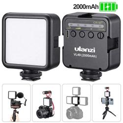 VL49 On Camera Vlog Pocket Video Light, CRI 95+ Handy Rechargeable LED Fill Light, with 3 Cold Shoe Port, 2000mAh USB-C Rechargeable Mini Lighting Video Shooting Youtuber Livestreaming Accessories