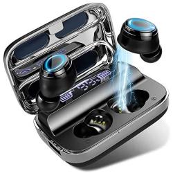 Bluetooth 5.0 Wireless Earbuds with 125H Playtime, TWS Premium Deep Bass Wireless Headphones IP7 Waterproof, Built-in Mic, Touch Control Cordless Earphones One Step Pairing for Sports