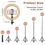 Amconsure LED Ring Light,10" Selfie Ring Light with Adjustable Tripod Stand & Phone Holder for Live Stream/Makeup/YouTube Video/Photography Compatible iPhone Android