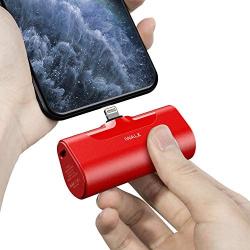 iWALK Small Portable Charger 4500mAh Ultra-Compact Power Bank Cute Battery Pack Compatible with iPhone 11 Pro/XS Max/XR/X/8/7/6/Plus Airpods and More,Red