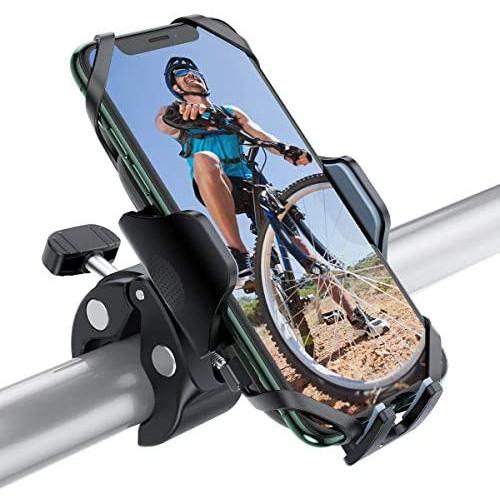 andobil Bike & Motorcycle Phone Mount Ultimate Universal ATV Mountain & Road Bicycle Handlebar Easy Clamp Cellphone Holder Compatible with iPhone SE 11 Pro Xr Xs Max X 8 Plus, Galaxy S20 Note10