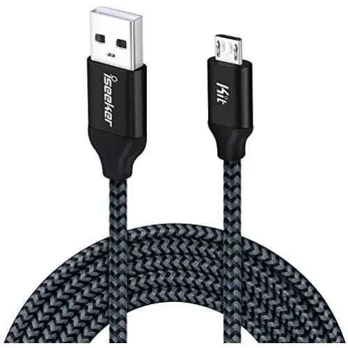 Micro USB Cable PS4 15FT,iSeeker Black Extra Long Durable Braided Type A Male to Micro-B Male Charging Data Cord Compatible Samsung Galaxy S6 S7 Edge, PS4 Controller, BLU, Moto, Nexus, LG, Smartphone Micro USB Cable PS4 15FT,iSeeker Black Extra Long Durable Braided Type A Male to Micro-B Male Charging Data Cord Compatible Samsung Galaxy S6 S7 Edge, PS4 Controller, BLU, Moto, Nexus, LG, Smartphone