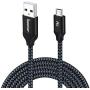 Micro USB Cable PS4 15FT,iSeeker Black Extra Long Durable Braided Type A Male to Micro-B Male Charging Data Cord Compatible Samsung Galaxy S6 S7 Edge, PS4 Controller, BLU, Moto, Nexus, LG, Smartphone