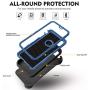 FOGEEK Case for iPhone Xs Max, Belt Clip Holster Heavy Duty Kickstand Cover [Support Wireless Charging] [Dust-Proof] [Shockproof] Compatible for Apple iPhone Xs Max [6.5 Inch] (Black/Blue)