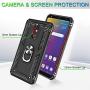 LG Stylo 5 Case, LG Stylo 5 Plus Case, LG Stylo 5V Case with Tempered Glass Screen Protector [2Pack], Jshru Military Grade Protective Phone Case with Ring Car Mount Kickstand for LG Stylo 5X Black