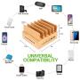 OthoKing Bamboo Charging Station, Wood Charging Station for Multiple Devices with 5 Ports USB Charger Docking Station for iPhone, iPad,Tablet, and Android Cell Phone