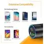 Rapid USB C Car Charger Adapter, Compatible for Samsung Galaxy S20 Plus/S20/S20 Ultra/S10+/S10/S10e/S9+/S9/S8, Note 10/Note 9/Note 8, 18w Dual-Port Quick Charge 3.0, Fast Charging Type C Cable 3.3FT