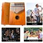 Smiger Electric Kalimba17 keys Thumb Piano Solid Mahogany Wood Kalimbas with Pickup Mbira kit 10 foot Cable Study Instruction Bag