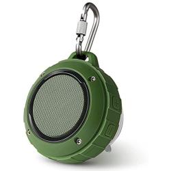 Outdoor Waterproof Bluetooth Speaker,Kunodi Wireless Portable Mini Travel Speaker with Subwoofer, Enhanced Bass, Built in Mic for Sports, Pool, Beach, Hiking, Camping (Green)