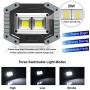 Portable LED Work Light,SONEE Rechargeable COB Work Lamp Waterproof LED Flood Light with Stand Built-in Power Bank Job Light for Indoor Outdoor Lighting (GRAY/2PACK)
