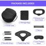 Fromsky Oculus Quest Accessory Set, Travel Case & Knuckle Strap & Lens Protect Cover & Silicone Face Cover Mask & Head Strap Pad for Oculus Quest VR Accessories kit (7-Piece Set)