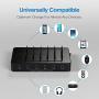 Charging Station for Multiple Devices MSTJRY 6 Port USB Charging Dock Station for Cell Phone Tablets (Black, 6 Cables Included)