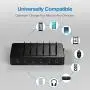 Charging Station for Multiple Devices MSTJRY 6 Port USB Charging Dock Station for Cell Phone Tablets (Black, 6 Cables Included)