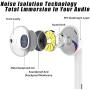 [2 Pack] Aux Headphones/Earbuds/Earphones, Vize 3.5mm Wired Headphones Noise Isolating Earphones Volume Control & Built-in Microphone Compatible with Samsung/iPhone/Android/MP3/MP4
