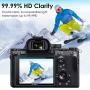 Screen Protector Compatible with Sony Alpha a7RIII a7RIV A7R3 A9 A7RII A7SII A77II RX100 Camera, QIBOX Tempered Glass Screen Guard Full Coverage Edge to Edge[3 Pack]