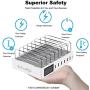 ideallife Charging Station Dock for 7 Ports USB Charger, 60W Desktop Docking Station Organizer with 7 Short Mixed Cables for Cell Phones, Smart Phones, Tablets, Multiple Device(White)