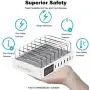 ideallife Charging Station Dock for 7 Ports USB Charger, 60W Desktop Docking Station Organizer with 7 Short Mixed Cables for Cell Phones, Smart Phones, Tablets, Multiple Device(White)