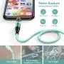 Melonboy Magnetic Charging Cable(2 Pack, 3.3ft/6.6ft), Soft & Tangle-Free Liquid Silicone Cable, 3 in 1 Magnetic Phone Charger Cable Compatible with Type-C, Micro USB and iProduct Devices - Cyan-Bule Melonboy Magnetic Charging Cable(2 Pack, 3.3ft/6.6ft), Soft & Tangle-Free Liquid Silicone Cable, 3 in 1 Magnetic Phone Charger Cable Compatible with Type-C, Micro USB and iProduct Devices - Cyan-Bule