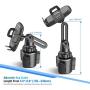 [2020 Upgraded] Cup Holder Phone Mount,Miracase Long Neck Never Shake Car Cup Phone Holder Cradle Car Mount for iPhone 11 Pro/XR/XS Max/X/8/7 Plus/6s/Samsung S10/Note 9/S8 Plus/S7,GPS etc