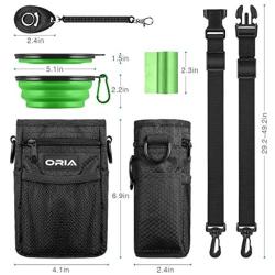 ORIA Dog Training Pouch, Dog Treat Bag, Pet Training Waist Bag with Adjustable Strap, Collapsible Dog Bowl, Storage for Treats, Toys and Training Accessories