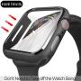 pzoz Compatible Apple Watch Series 5 / Series 4 Case with Screen Protector 40mm Accessories Slim Guard Thin Bumper Full Coverage Matte Hard Cover Defense Edge for Women Men New Gen GPS iWatch (Black)