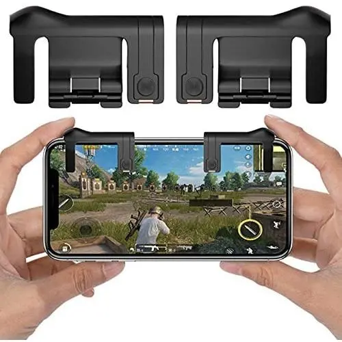 PUBG Mobile Game Controller, YSSHUI Joystick Smart Phone Tablet Gaming Trigger [Upgrade Version] for PUBG/Fortnite/Rules of Survival, Cell Phone Gaming Joysticks for Android iOS(1 Pair)-Black