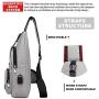 Peicees Travel Gym Bike Sling Bag Shoulder Backpack Daypack w/USB Charging Port