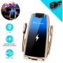 Wireless Car Charger, Intelligent Automatic Sensor Clamping Wireless Car Charger Mount, Car Charger Holder Fast Charing for iPhone 11/11 Pro/11 Pro Max/XS/XR/X Samsung S10/S9/S8/Note8 (G-Gold)