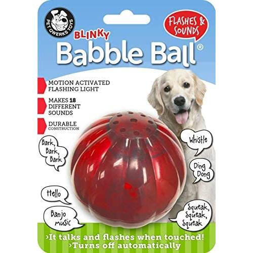 Pet Qwerks Blinky Babble Ball Interactive Dog Toy, Flashes & Talks when Touched