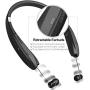 Bluetooth Headphones Wireless Neckband Headset - Sweatproof Foldable Earphones with Mic, Retractable Earbud and 16 Hours Play Time for iPhone Android Cellphone Tablets TV