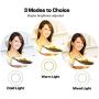 Cell Phone Holder with Selfie Ring Light Compatible with iPhone & Phone Android, UBeesize LED Camera Light with Lazy Bracket for Live Stream, Desk Lamp for Bedroom, Office, Kitchen, Bathroom (White)