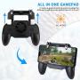 Neon PUBG Mobile Game Controller Rechargeable Mobile Gaming Triggers Sensitive Game Grip 4-Finger Operation Heat Dissipation with Cooling Fan Power Bank Function for 4.7"-6.5" iOS & Android Phone