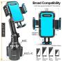 Car-Cup-Holder-Phone-Mount Adjustable Pole Automobile Cup Holder Smart Phone Cradle Car Mount for iPhone 11 Pro/XR/XS Max/X/8/7 Plus/6s/Samsung S10 /Note 9/S8 Plus/S7 Edge(Blue)