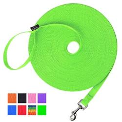 Hi Kiss Dog/Puppy Obedience Recall Training Agility Lead - 15ft 20ft 30ft 50ft 100ft Training Leash - Great for Training, Play, Camping, or Backyard