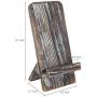 MyGift Rustic Barnwood Universal Smartphone Dock Charging Stand, Desktop Cell Phone Cradle, Brown