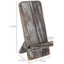 MyGift Rustic Barnwood Universal Smartphone Dock Charging Stand, Desktop Cell Phone Cradle, Brown