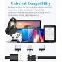 Crozziz Magnetic Charging Cable(3 Pack,3ft/6ft/6ft)3 in 1 Cable,Compatible with Mirco USB, Type C Smartphone and iProduct Device(Black)