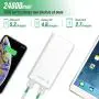 Portable Charger Power Bank【24800mAh】HETP High Capacity External Battery Pack with 4 LED Lights Ultra-Compact High-Speed Recharging Battery Charger for Smart Phone Android Phone Tablet and More- White Portable Charger Power Bank【24800mAh】HETP High Capacity External Battery Pack with 4 LED Lights Ultra-Compact High-Speed Recharging Battery Charger for Smart Phone Android Phone Tablet and More- White