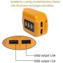 USB Power Source DCB090 for DEWALT 14.4V 18V/20V Max Li-ion Battery Charging Adapter for Mobile Phone Speaker Power Supply LPD