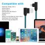 iPhone Charger 10FT Right Angle Long Lightning Cable 90 Degree iPhone Charging Cable for iPhone Xs Max XR X / 8/8 Plus / 7/7 Plus / 6s Plus / 6s / 6 Plus / 5s / 5c / 5se, iPad/iPod (Blue 10FT)