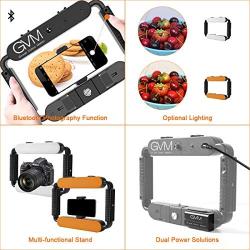 GVM Ring Light 5600K Handheld Light,Smartphone Video Rig & Phone Video Stabilizer for Camera, Smartphone, Makeup, YouTube, Self-Portrait Shooting with Bluetooth