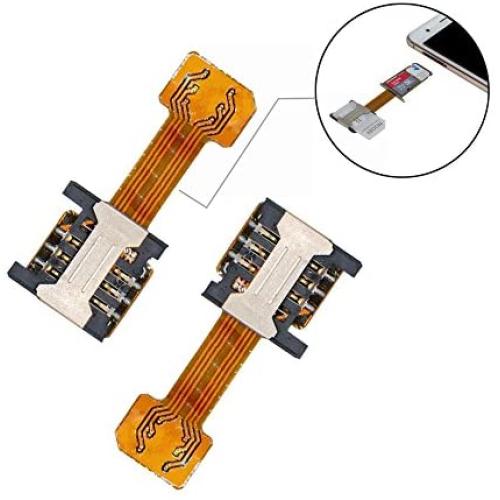 GVKVGIH Dual SIM Adapter (2 Pcs) for Samsung S7 / S7 Edge / S8 / S8+ Huawei Mate7/8/9 Xiaomi Lenovo,Ultra-Slim 2-in-1 Gold Extender for Android Smartphone